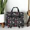 Everything Mary Black Floral Teacher Rolling Tote